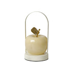 Ceramic Apple-Shaped Ambient Table Lamp with Brass Handle | Thrascher