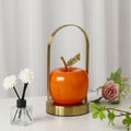 Ceramic Apple-Shaped Ambient Table Lamp with Brass Handle | Thrascher