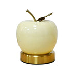 Ceramic Apple Table Lamp with Brass Rod and Metal Base | Thrascher