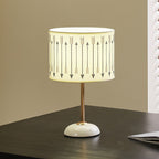 Ceramic Base Bedside Lamp with Fabric Shade in Arrow Pattern | Thrascher