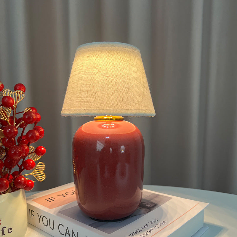 Ceramic Bedside Lamp with Linen Shade | Thrascher