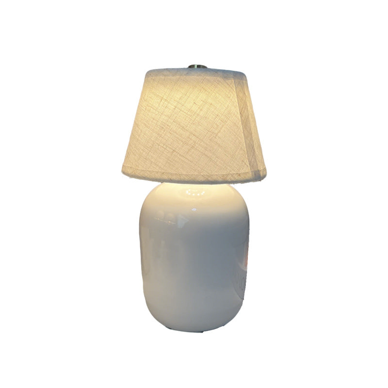 Ceramic Bedside Lamp with Linen Shade | Thrascher