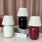 Ceramic Bedside Lamp with Linen Shade | Thrascher