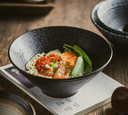 Ceramic Japanese Ramen Bowl, 1100 mL, 20 × 8.2 cm, 3 Colors, 2 Sets, view 3