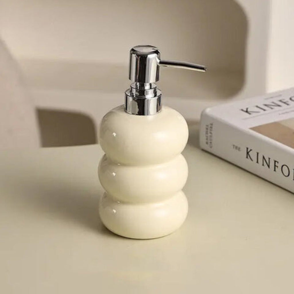 Ceramic Pump Dispenser for Soap, Lotion or Sanitizer, Bathroom or Kitchen, view 2