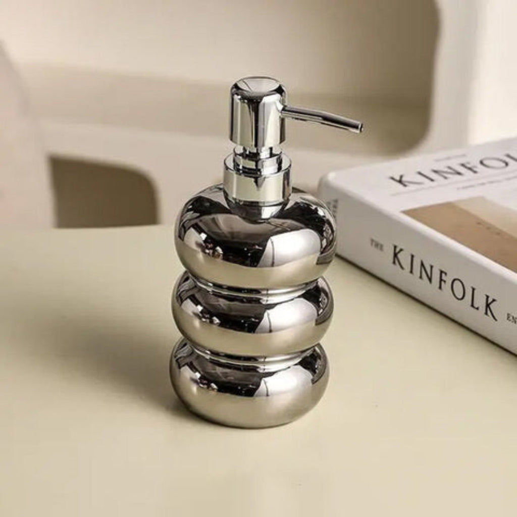 Ceramic Pump Dispenser for Soap, Lotion or Sanitizer, Bathroom or Kitchen, view 3