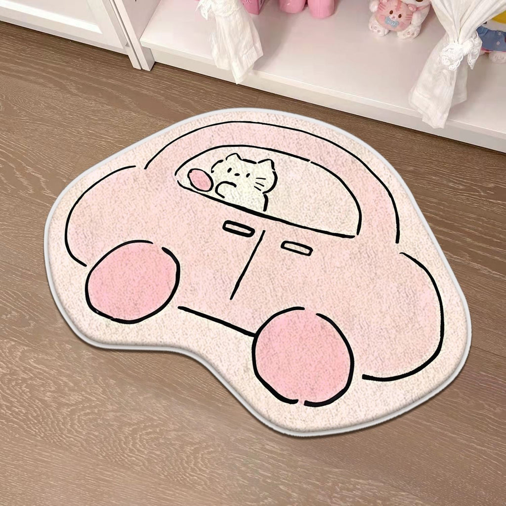 Children's Playful Cat-Shaped Area Mat | Thrascher