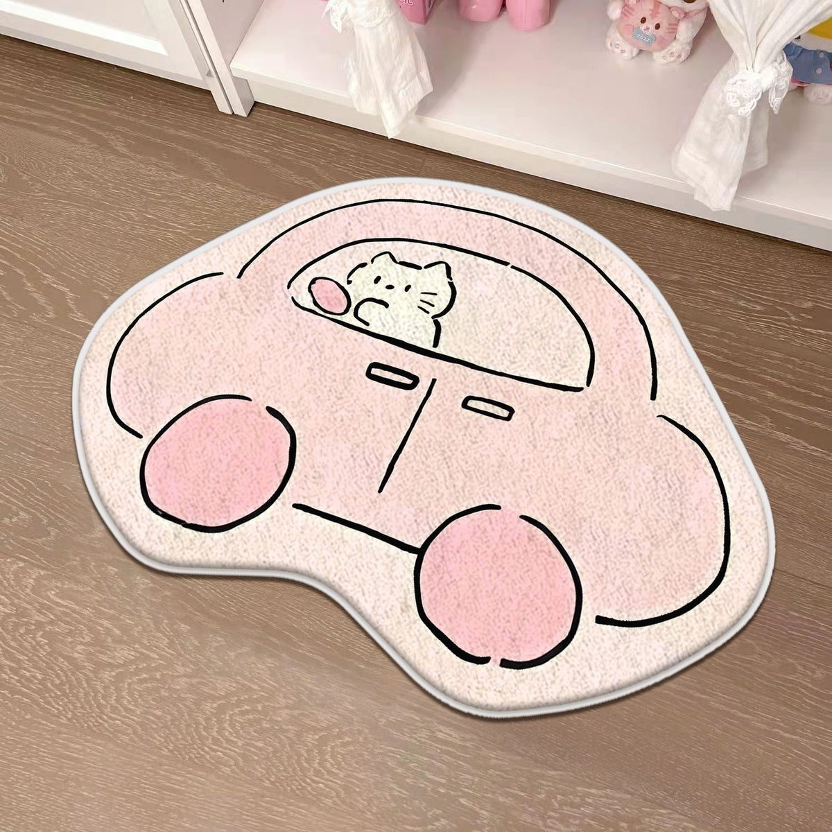 Children's Playful Cat-Shaped Area Mat | Thrascher