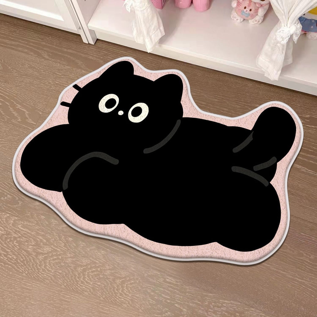 Children's Playful Cat-Shaped Area Mat | Thrascher