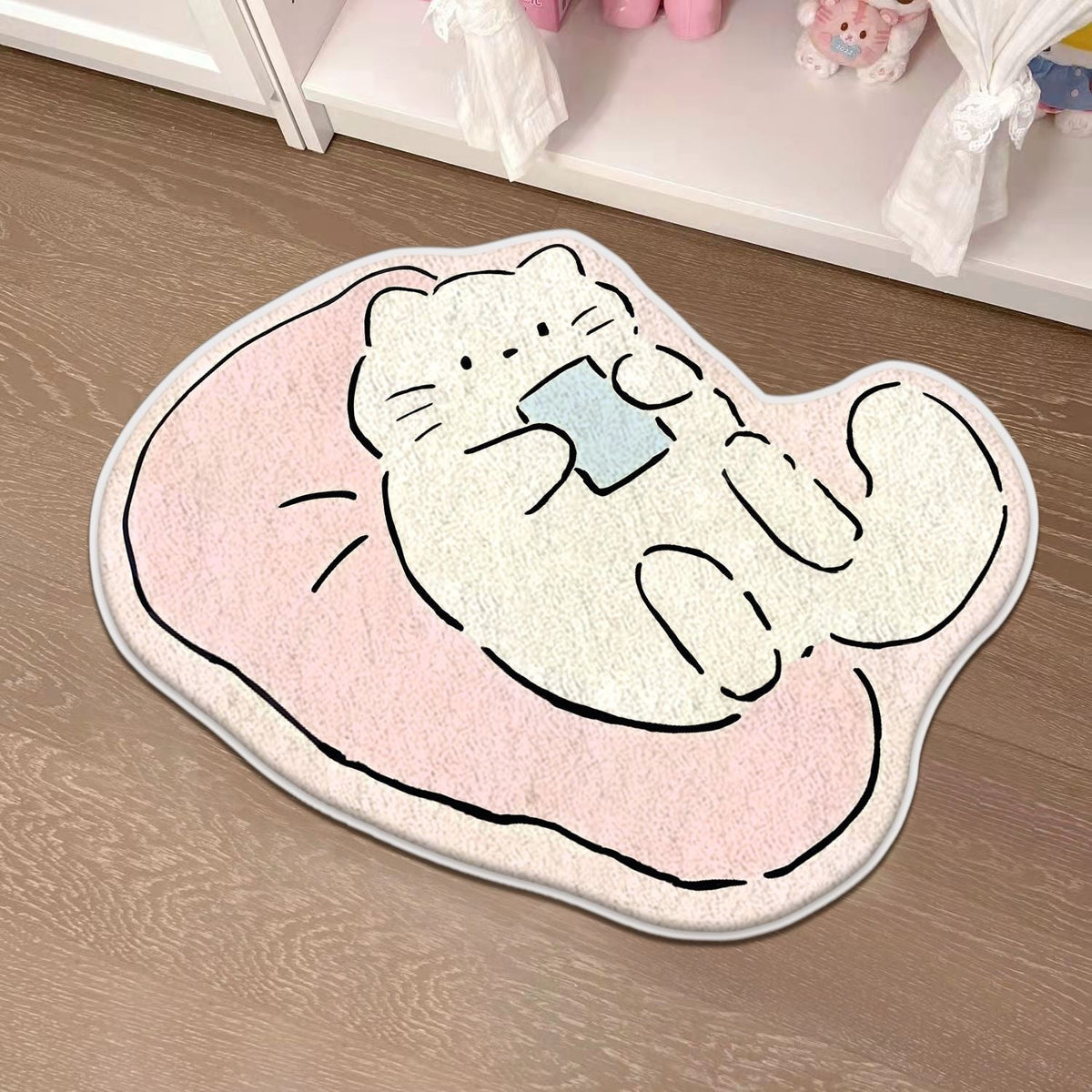 Children's Playful Cat-Shaped Area Mat | Thrascher