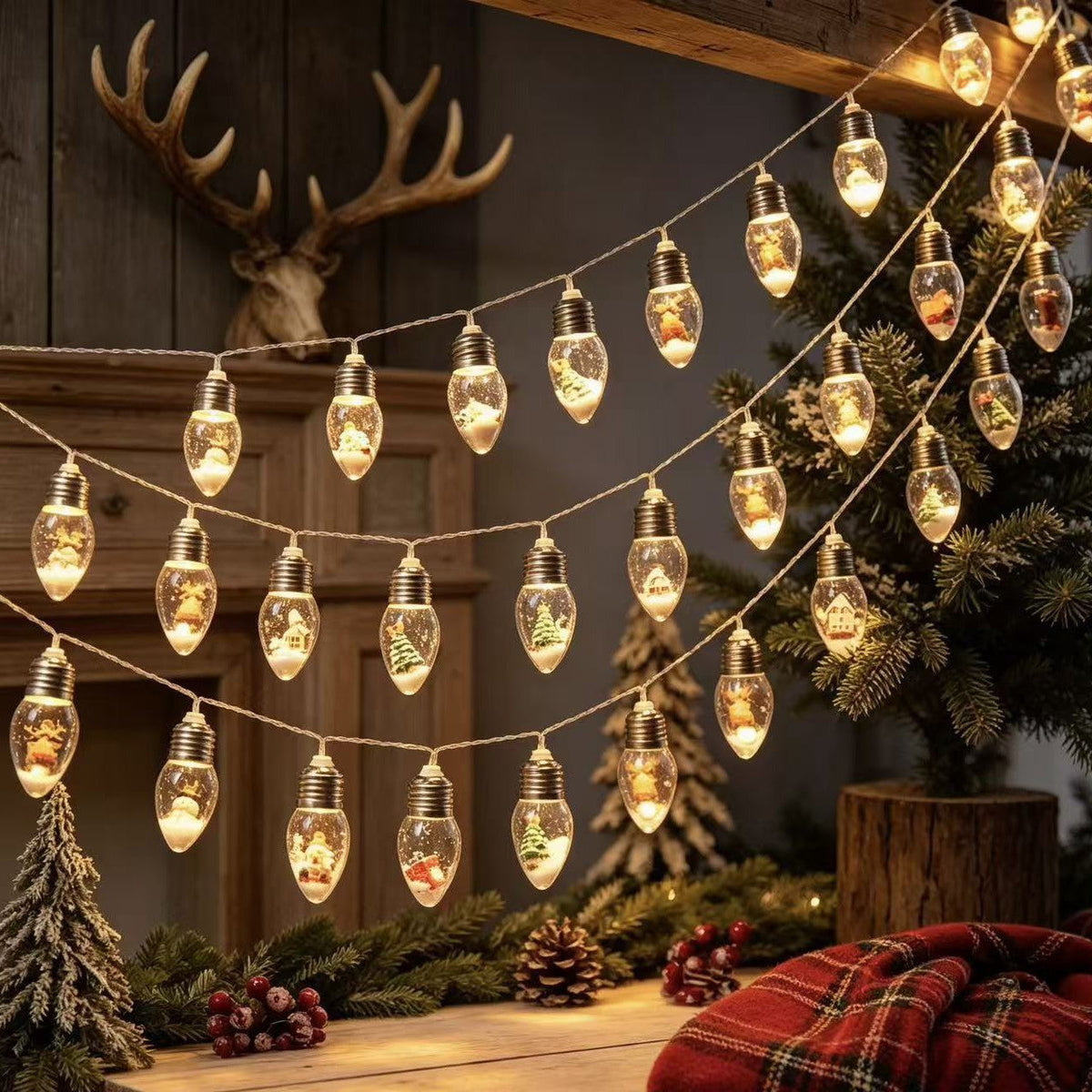 Christmas Snow Globe LED Lamp String Lights | Thrascher