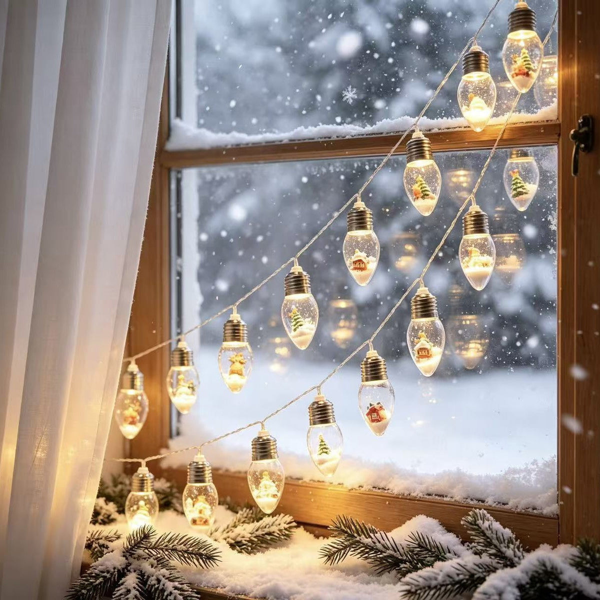 Christmas Snow Globe LED Lamp String Lights | Thrascher