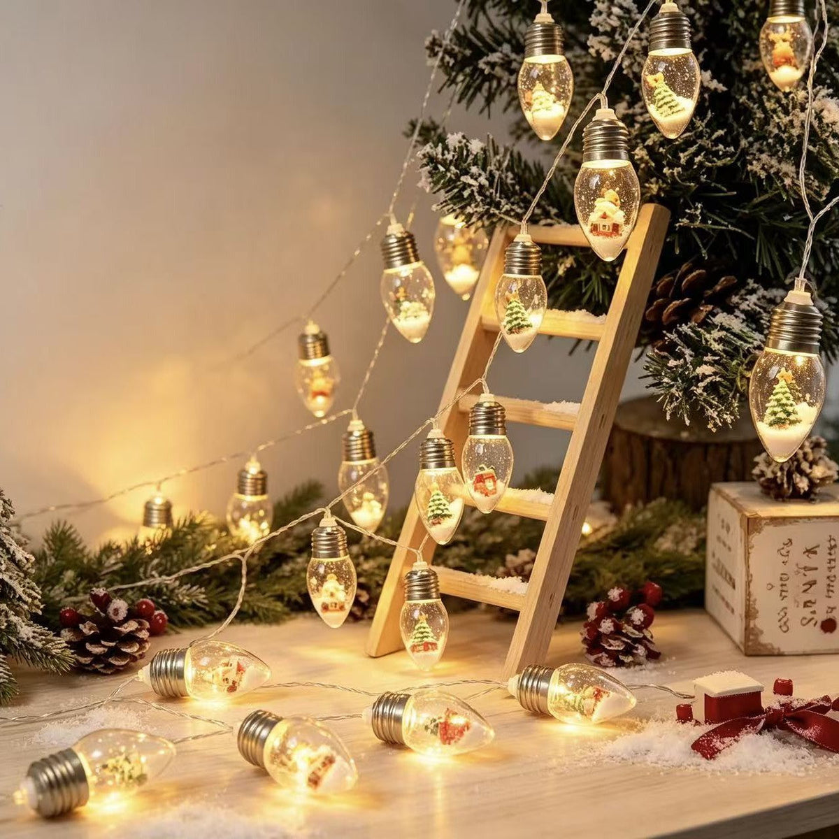 Christmas Snow Globe LED Lamp String Lights | Thrascher