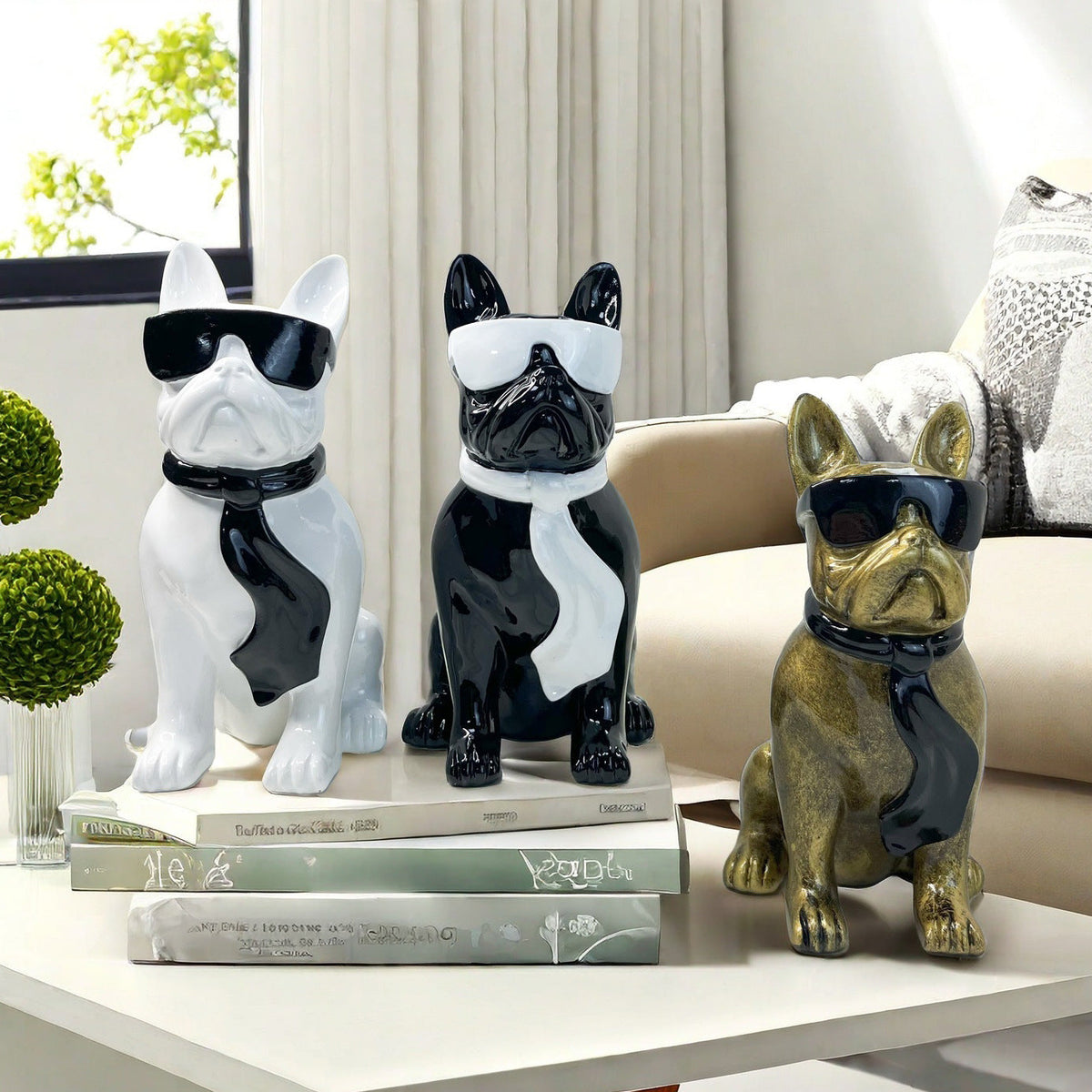 Colorful Bulldog Decoration Figurine made of Resin | Thrascher