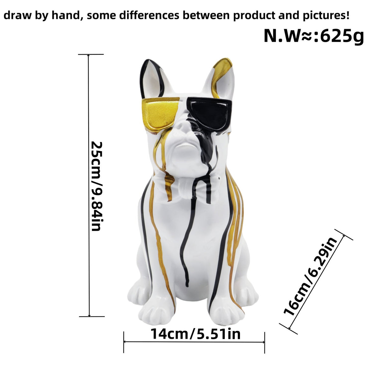 Colorful Bulldog Decoration Figurine made of Resin | Thrascher