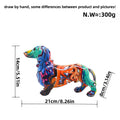 Colorful Decorative Figure of a Dachshund in Graffiti Style | Thrascher