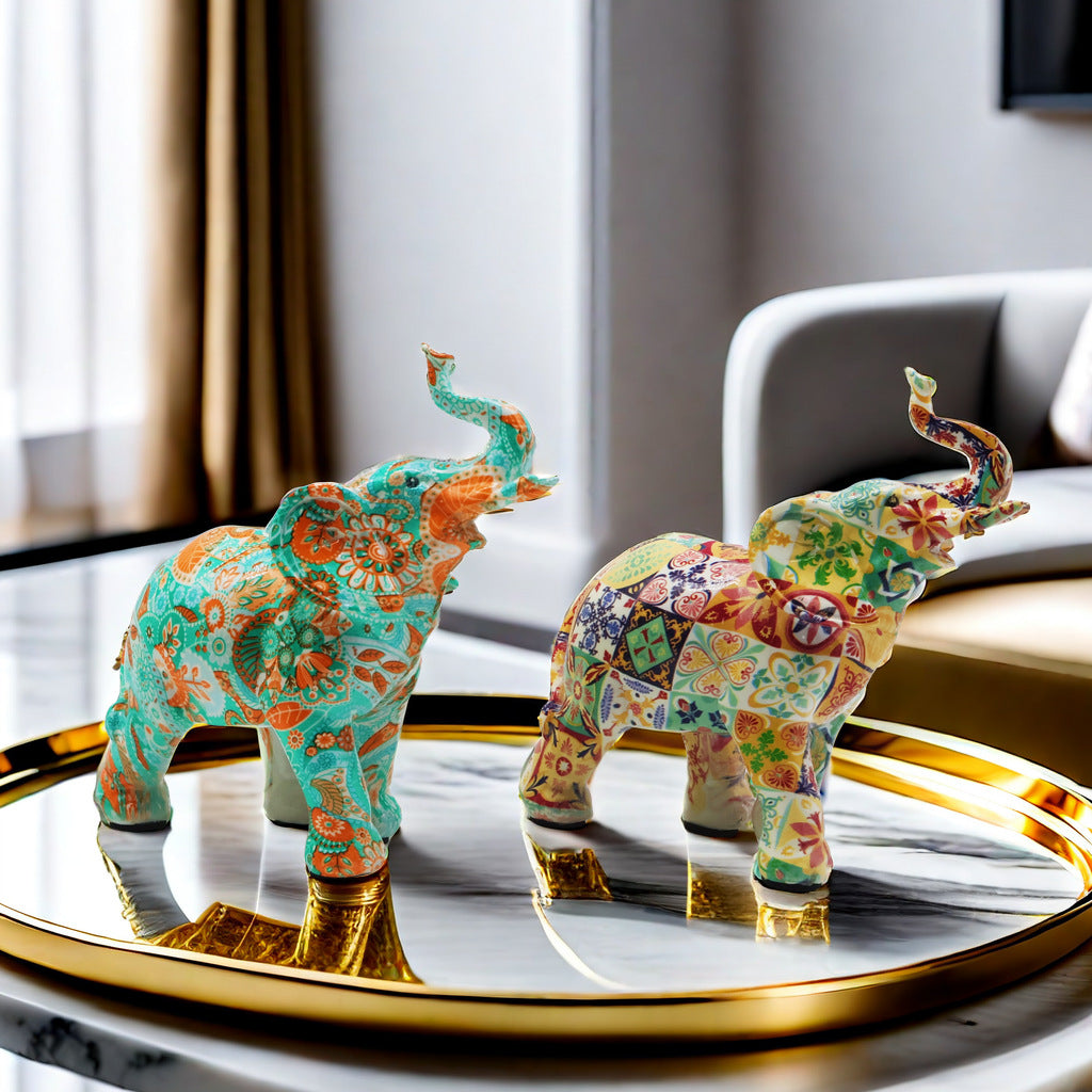 Colorful Elephants Figure | Thrascher