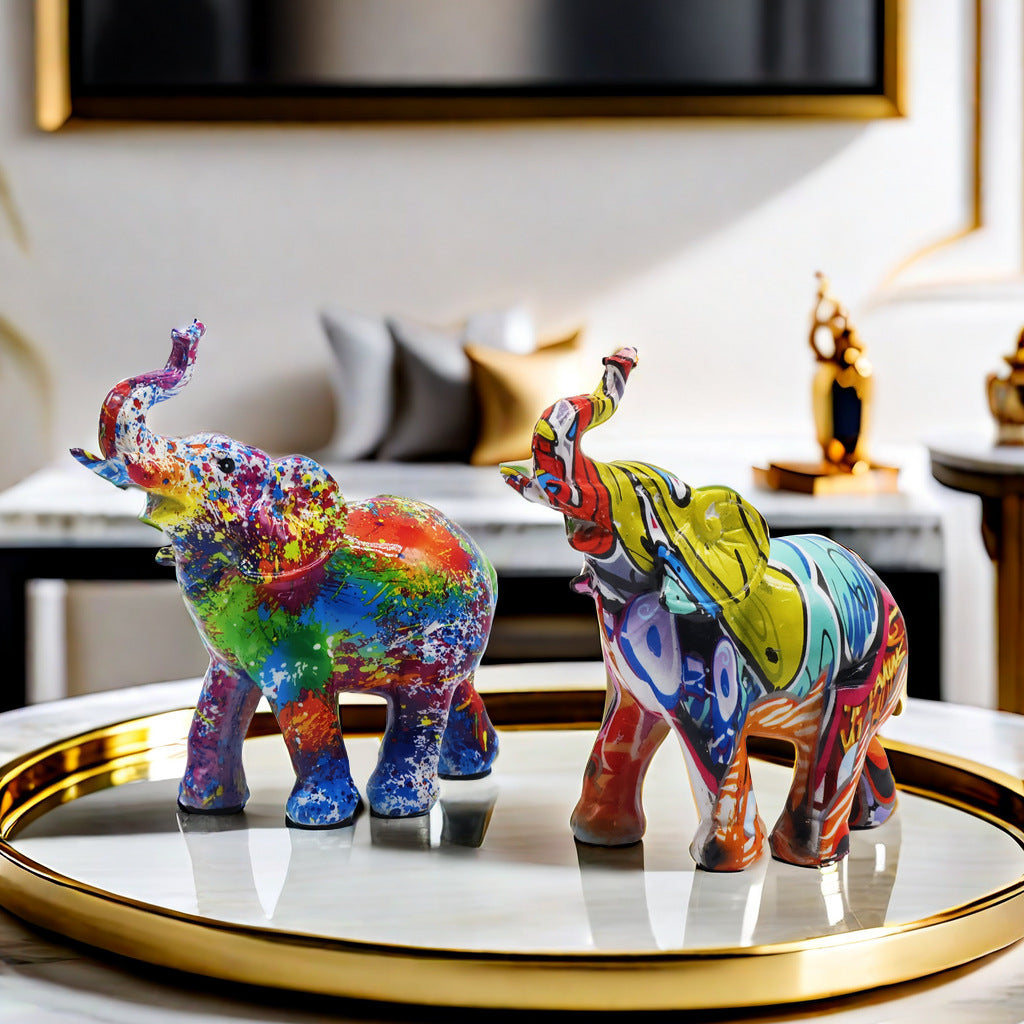 Colorful Elephants Figure | Thrascher