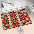 Colorful Geometric Pattern Bath Mat | Thrascher