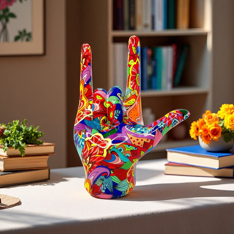 Colorful Hand Sculpture | Thrascher