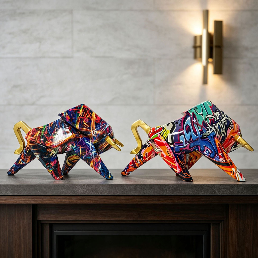 Colorful Lion Figure made of High-Quality Resin | Thrascher