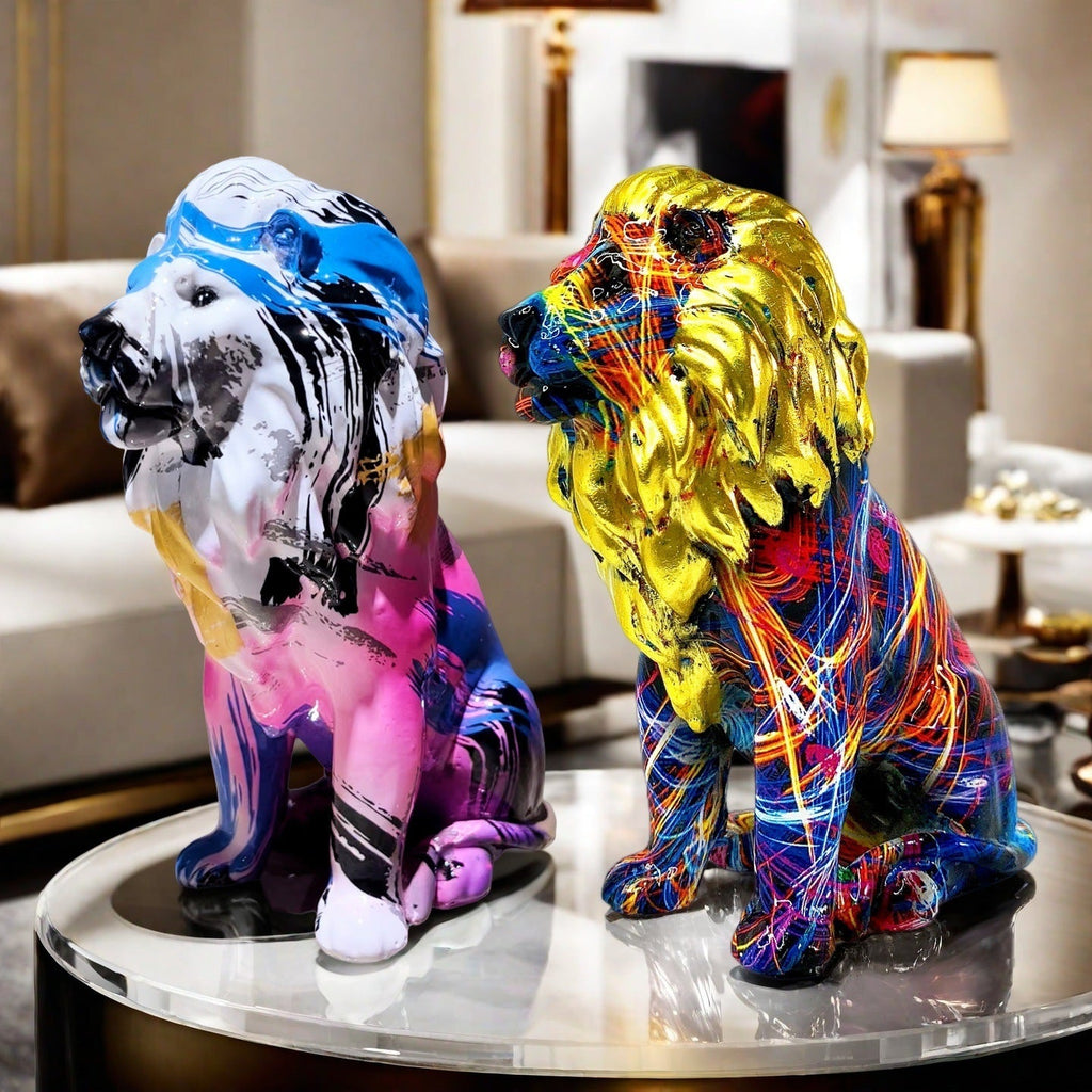 Colorful Lion Sculpture | Thrascher