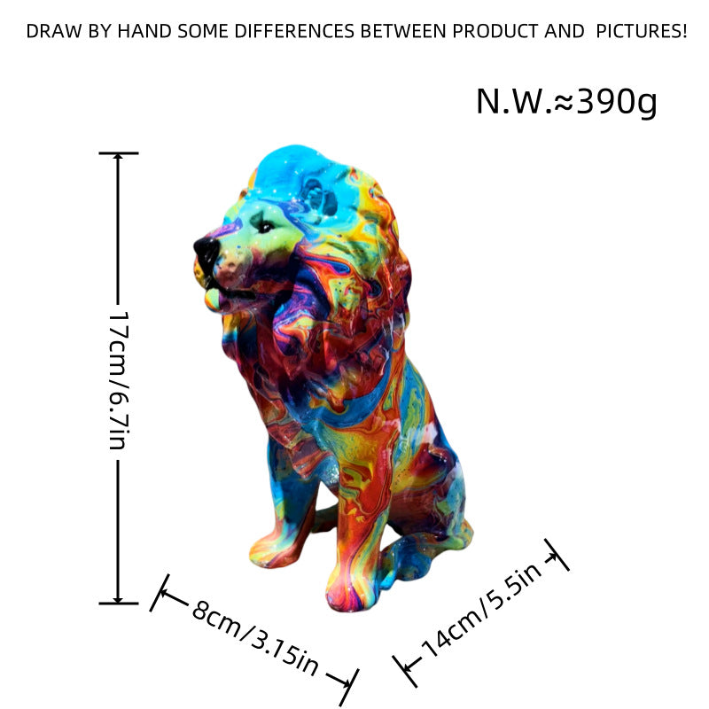 Colorful Lion Sculpture | Thrascher