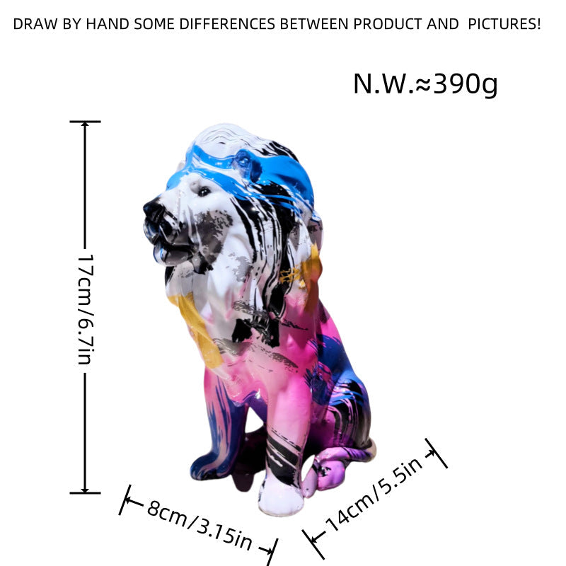 Colorful Lion Sculpture | Thrascher