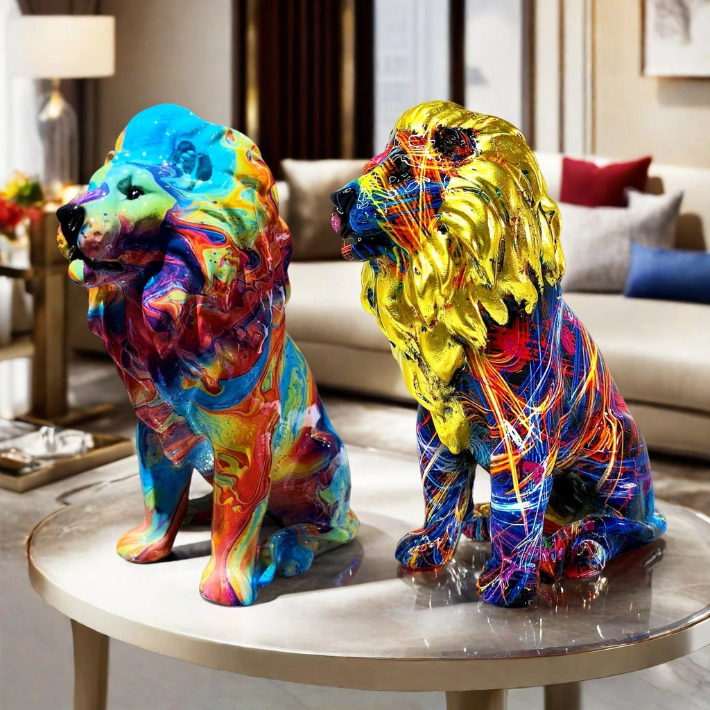 Colorful Lion Sculpture | Thrascher