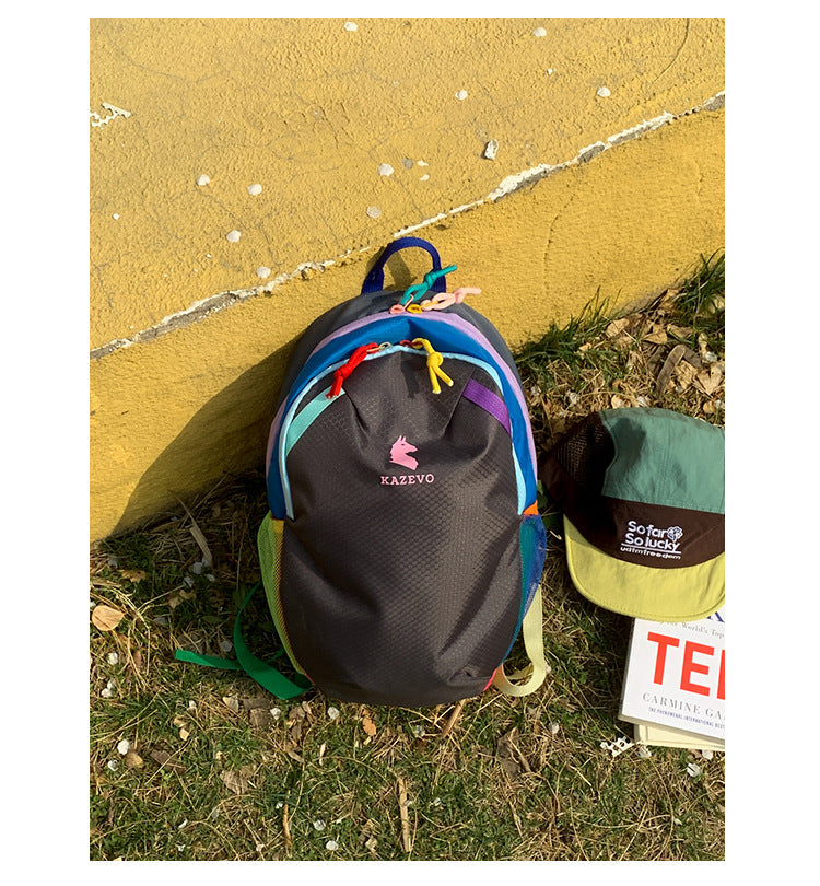 Colorful Water-Resistant School Backpack with Multiple Compartments