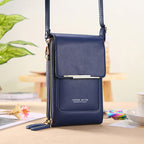 Compact PU Crossbody Bag with Adjustable Strap and Phone Compartment