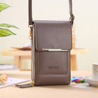 Compact PU Crossbody Bag with Adjustable Strap and Phone Compartment