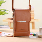 Compact PU Crossbody Bag with Adjustable Strap and Phone Compartment