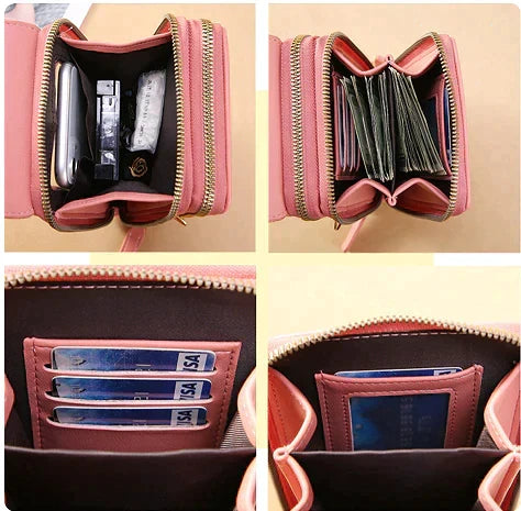 Compact PU Crossbody Bag with Adjustable Strap and Phone Compartment
