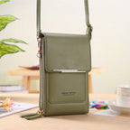 Compact PU Crossbody Bag with Adjustable Strap and Phone Compartment