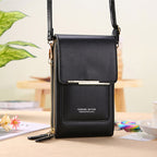 Compact PU Crossbody Bag with Adjustable Strap and Phone Compartment