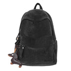 Corduroy Texture School Backpack with Padded Adjustable Straps, view 2