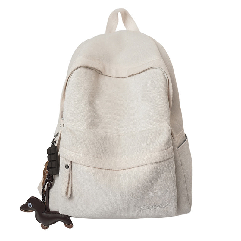 Corduroy Texture School Backpack with Padded Adjustable Straps, view 3