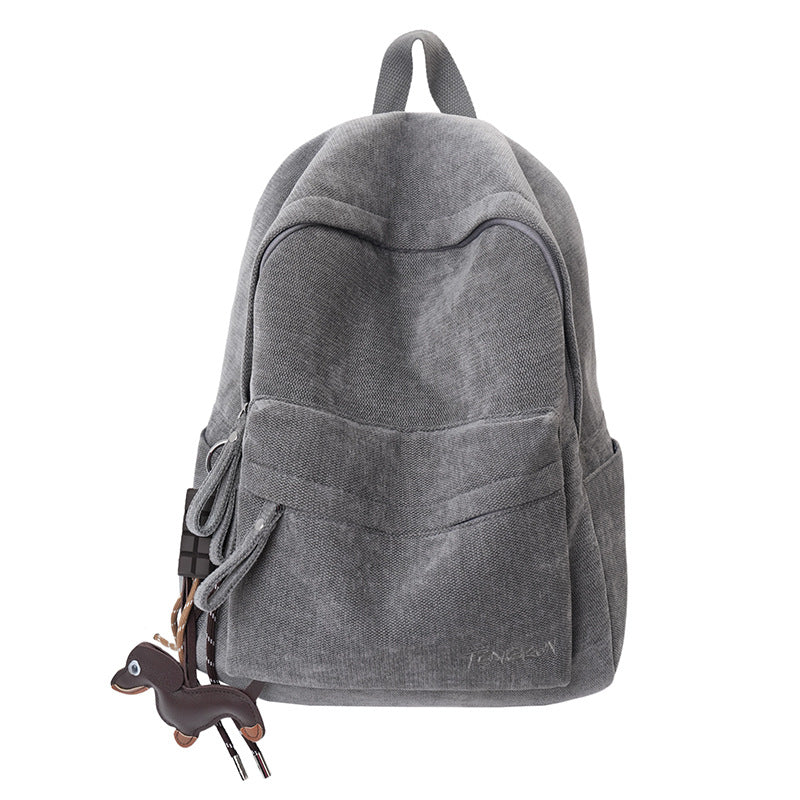 Corduroy Texture School Backpack with Padded Adjustable Straps, view 4