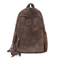 Corduroy Texture School Backpack with Padded Adjustable Straps
