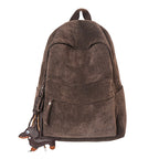 Corduroy Texture School Backpack with Padded Adjustable Straps