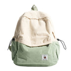 Corduroy Textured Backpack with Adjustable Padded Straps for School, view 2