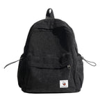 Corduroy Textured Backpack with Adjustable Padded Straps for School, view 3