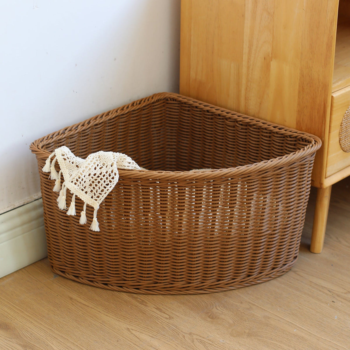 Corner Woven Storage Basket | Thrascher