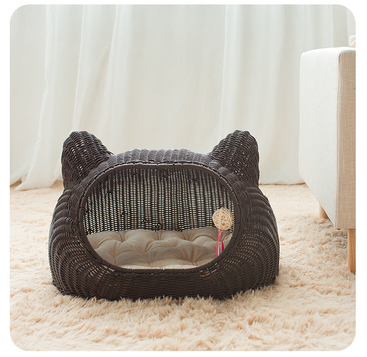 Cozy Cat Basket with Ear Design | Thrascher