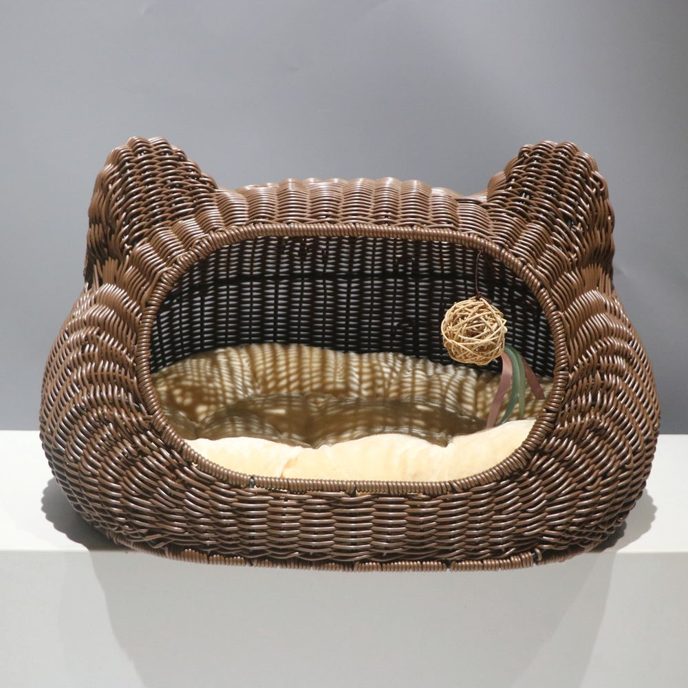 Cozy Cat Basket with Ear Design | Thrascher