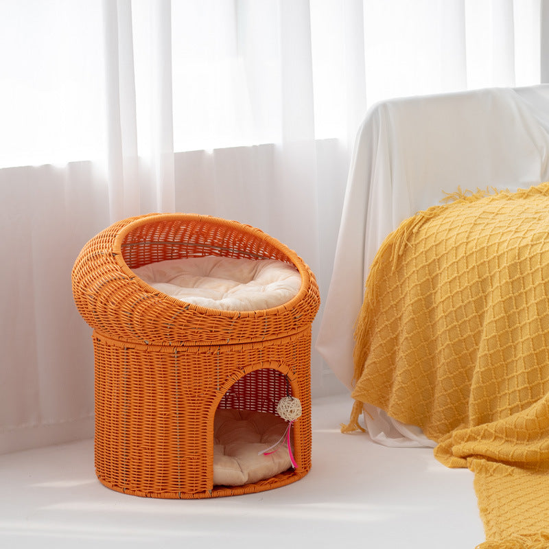 Cozy Cat Basket with Play Ball | Thrascher