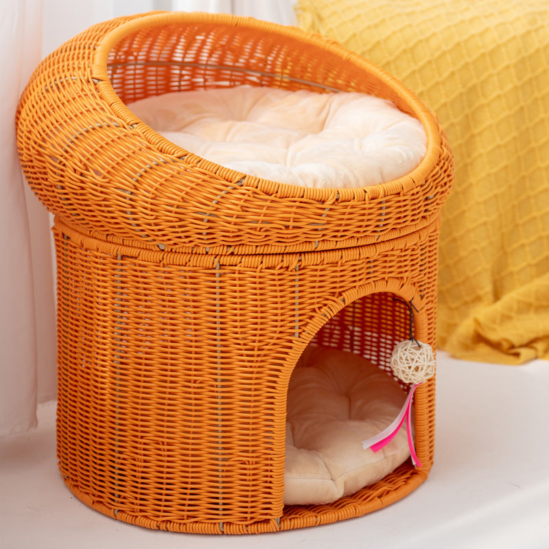 Cozy Cat Basket with Play Ball | Thrascher