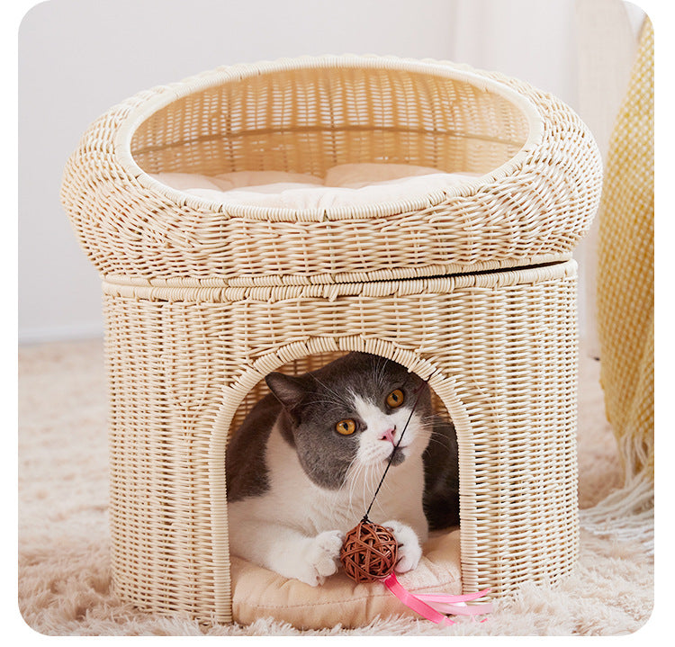 Cozy Cat Basket with Play Ball | Thrascher