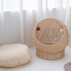 Cozy Cat Bed made of Handwoven Natural Material | Thrascher